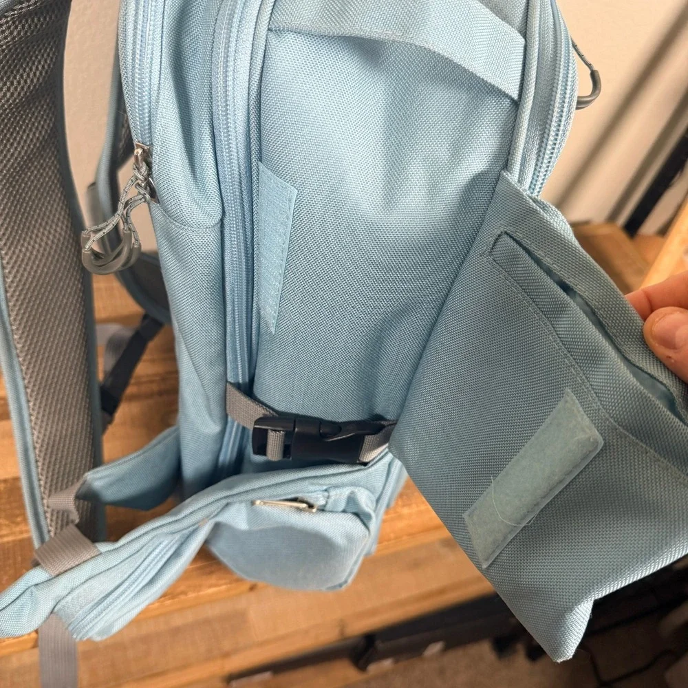 RP Travel Backpack Light Blue Multi-Compartment Travel Laptop Bag Expandable